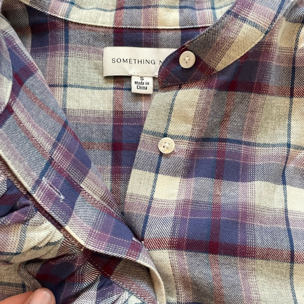 Something Navy Button Down Shirt - image 2